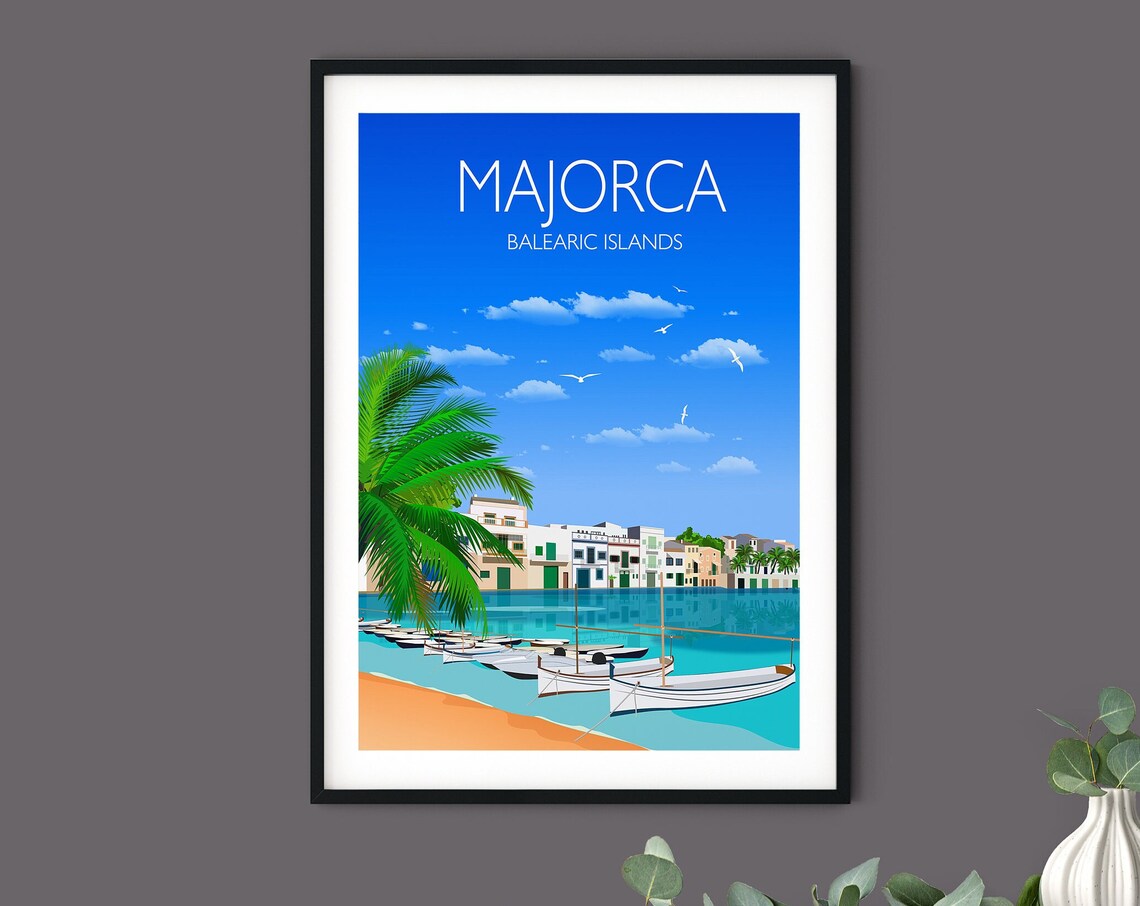 Majorca Travel Poster, Balearic Islands Travel Print - Image 3