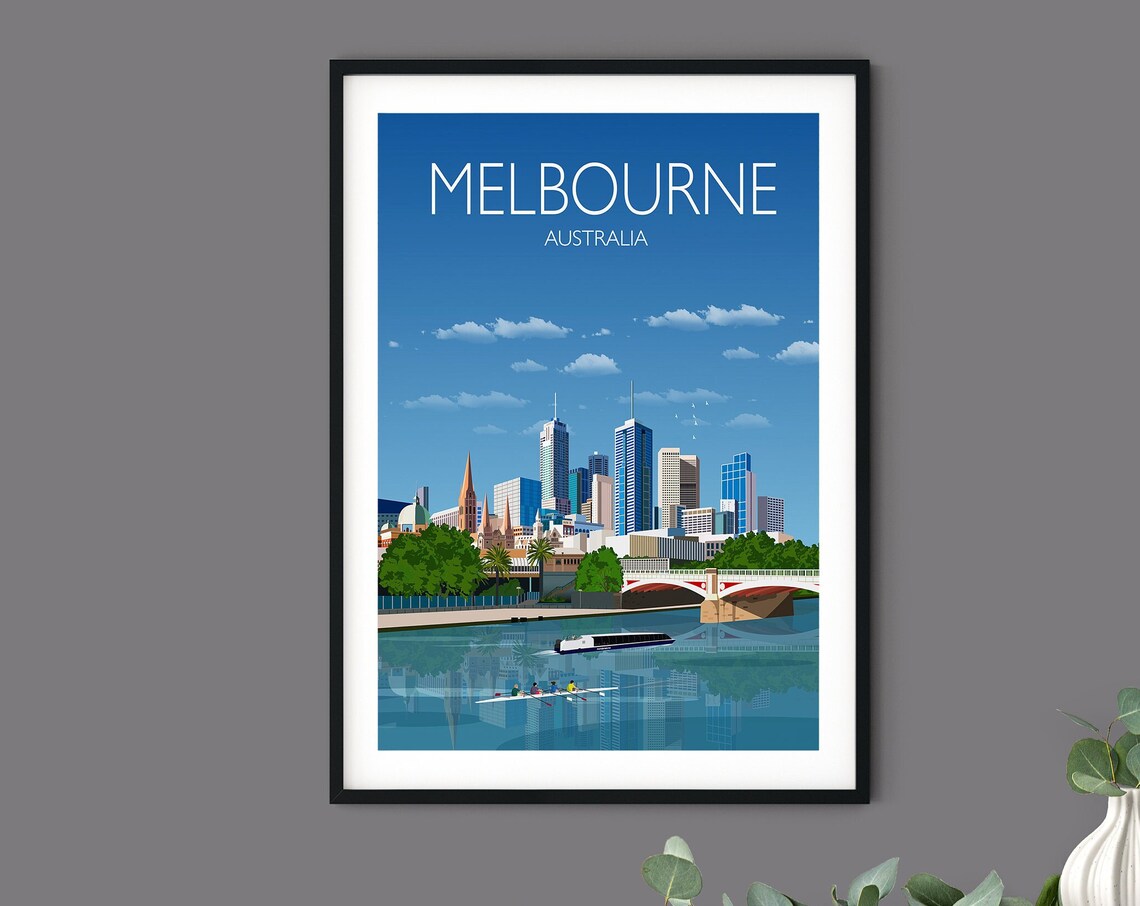 Melbourne Travel Poster, Cityscape Art Print - Image 3