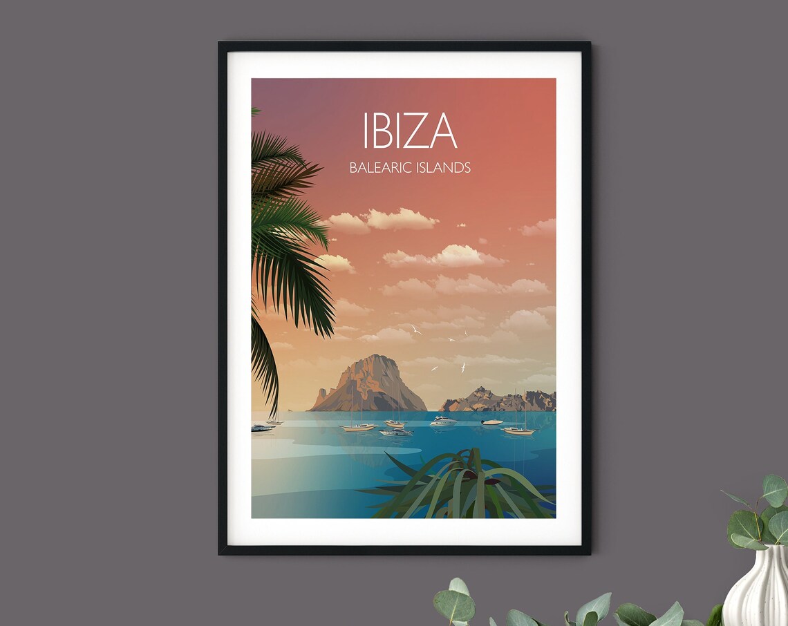 Ibiza Travel Poster, Balearic Islands Travel Print - Image 3