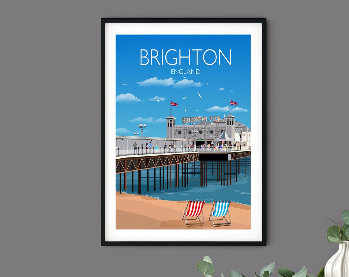 Brighton England Travel Poster, Brighton Pier - Image 3