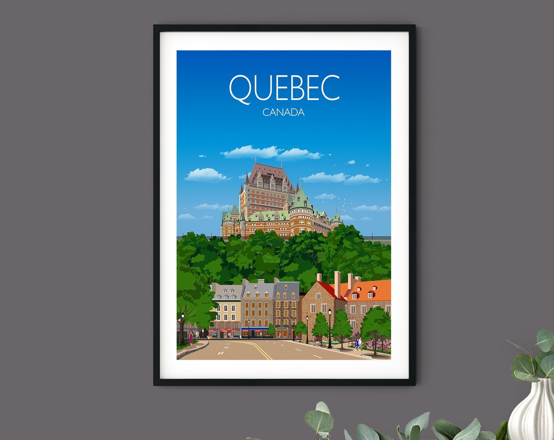 Quebec Canada Chateau Frontenac Old Town Street Scene Poster - Image 5