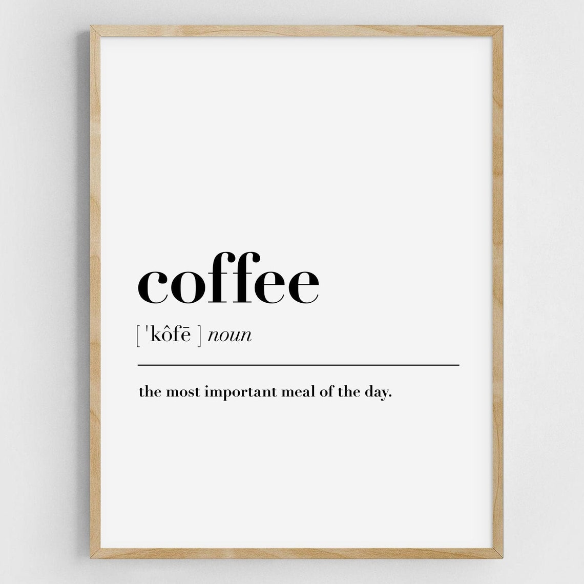 Coffee Definition Funny Kitchen Art Print