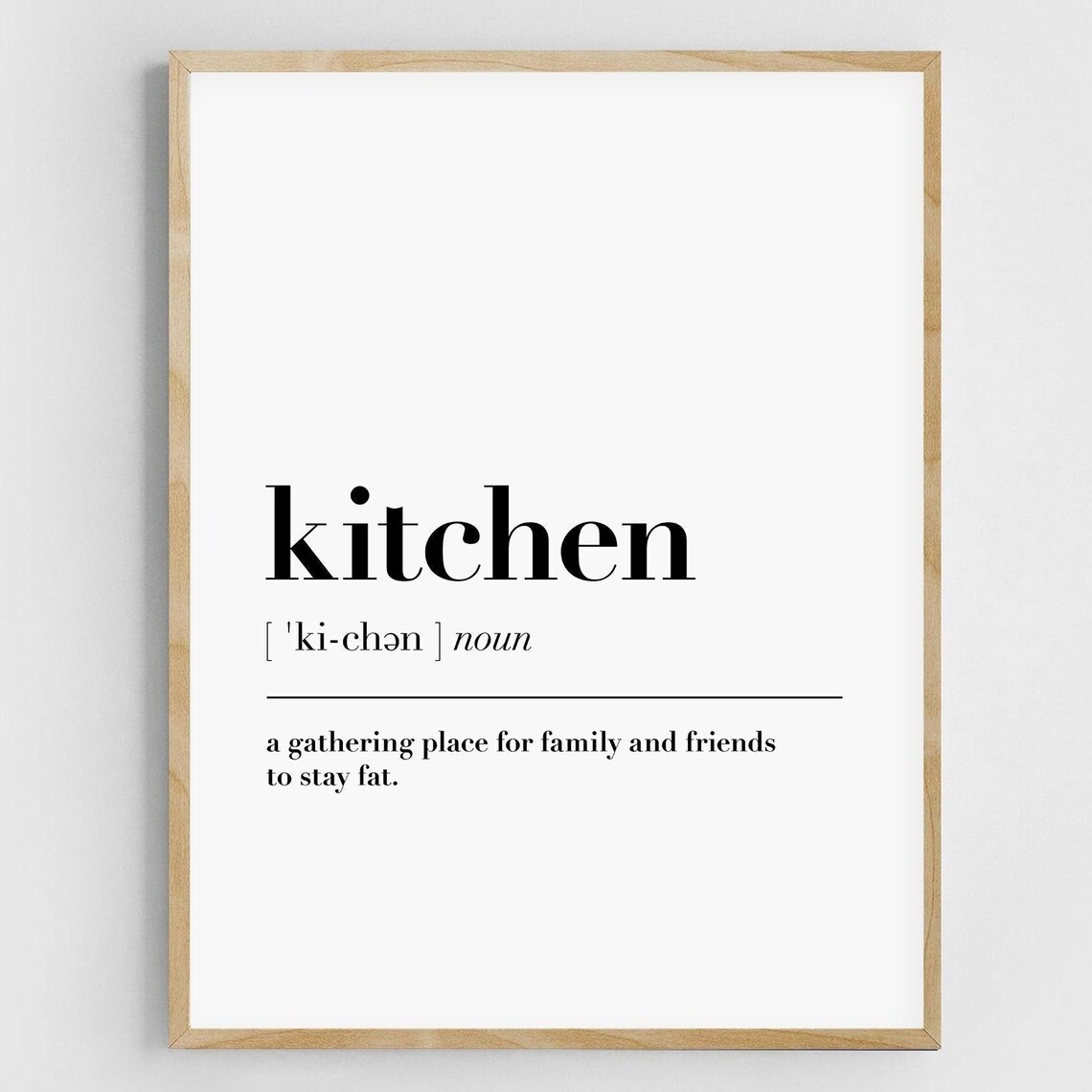 Kitchen Definition Print, Funny Dictionary Art