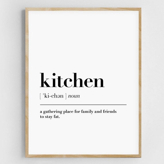 Kitchen Definition Print, Funny Dictionary Art