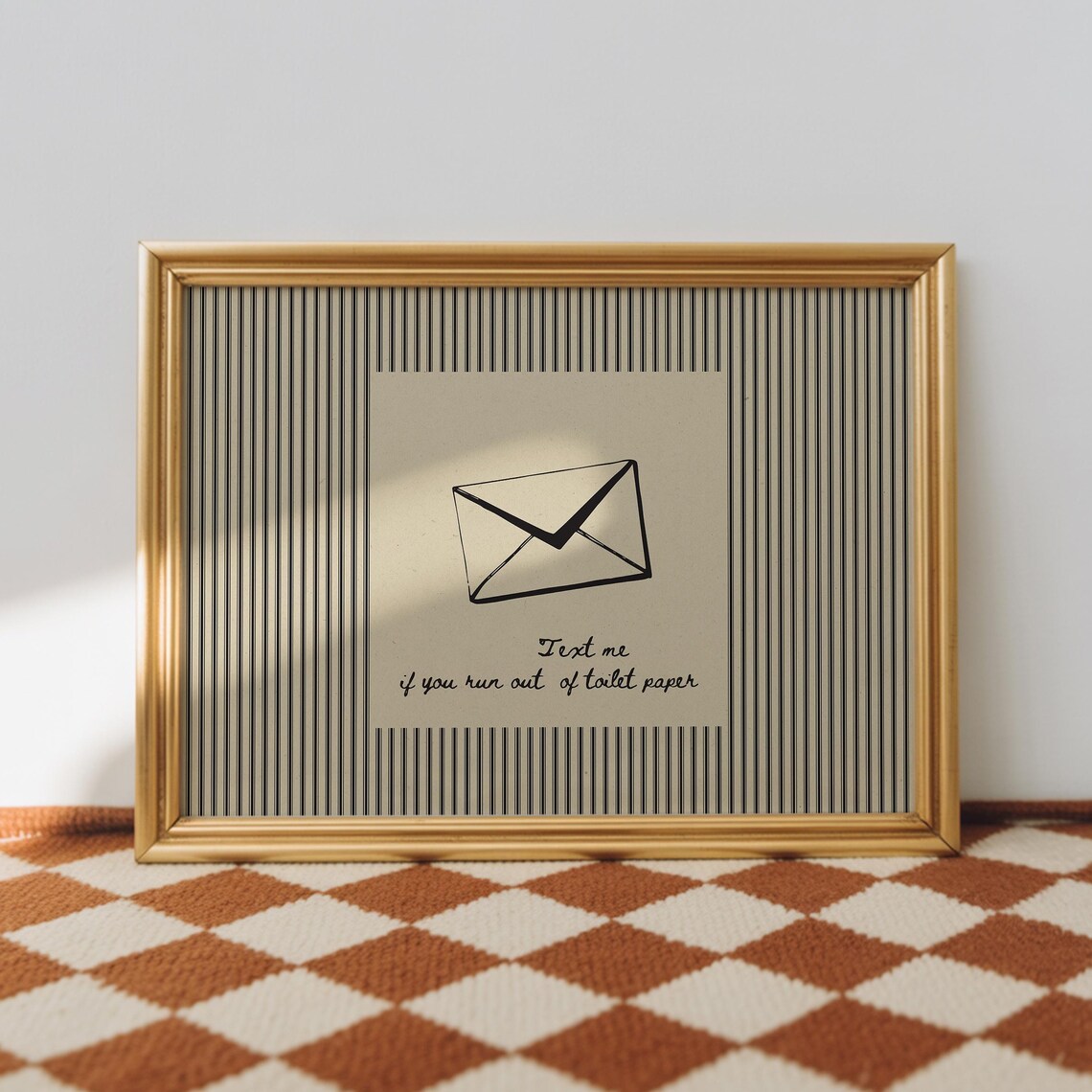 Text Me If You Run Out Of Toilet Paper Funny Envelope Art Poster