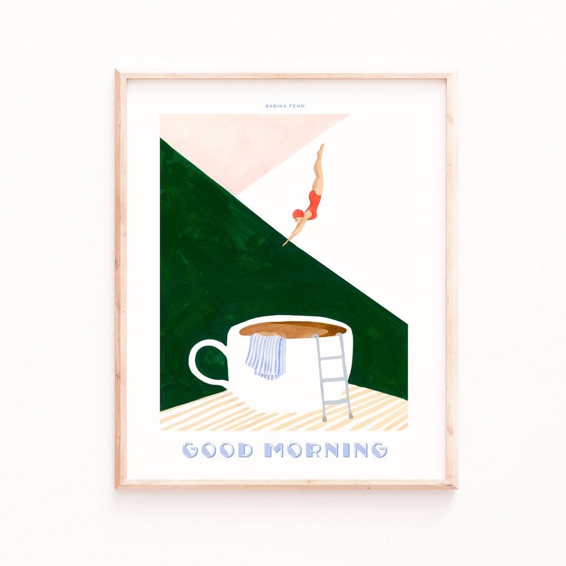 Coffee Poster Print Good Morning Coffee Diver Retro Diver Art Kitchen Wall Art - Image 3
