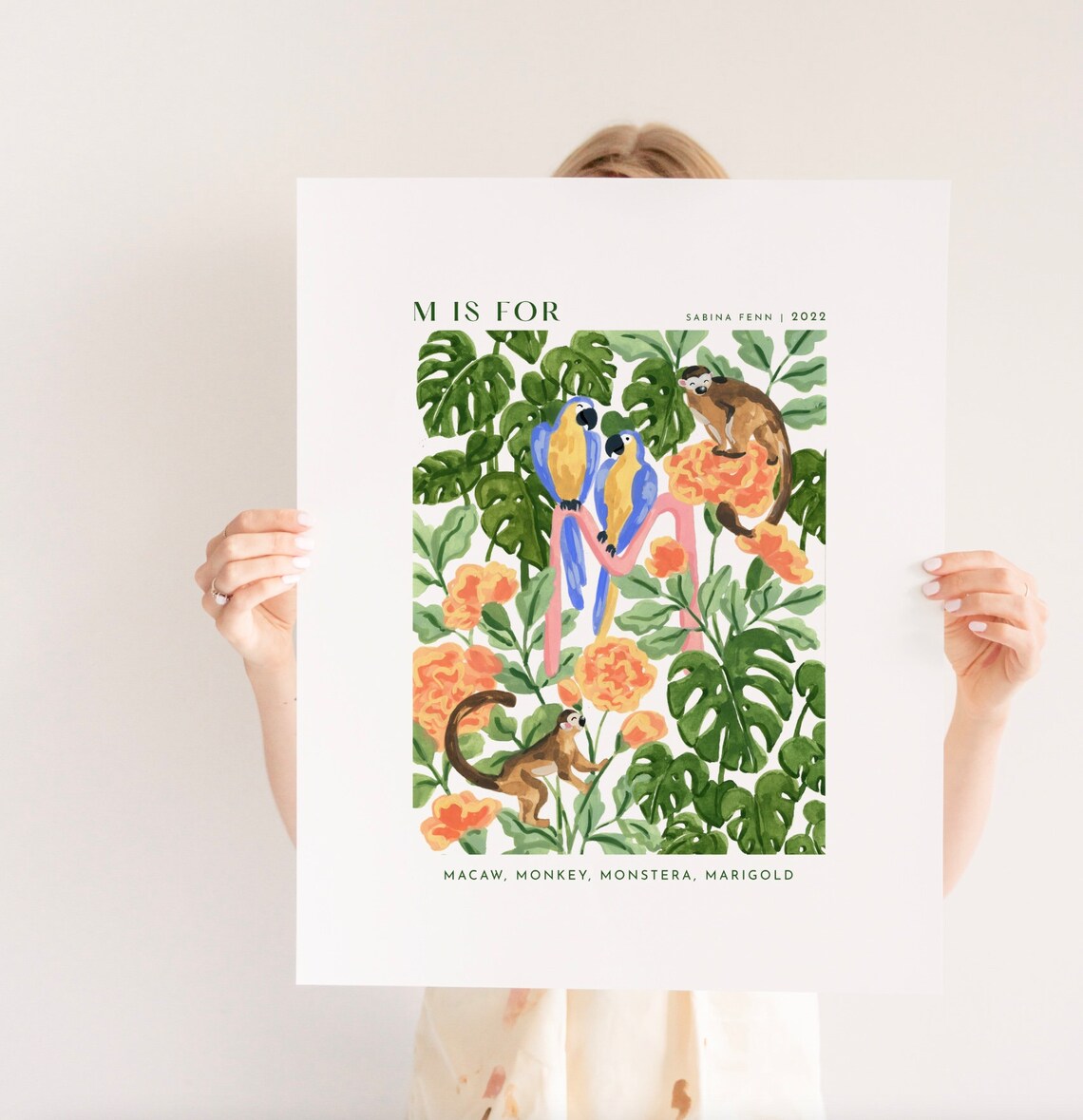 Monogram M Art Print, Alphabet Nursery Decor - Image 2