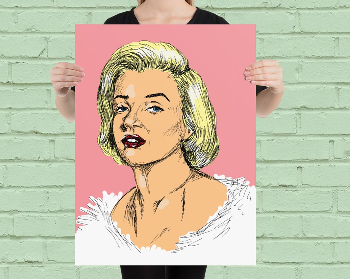 Marilyn Monroe Pop Art Pink Portrait Retro Hollywood Icon Poster - Image 4