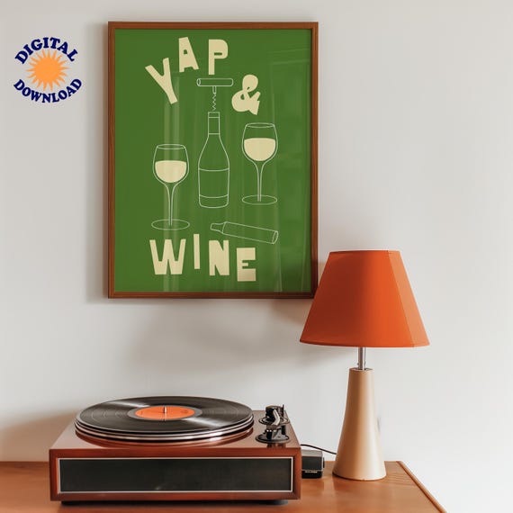 Funny Wine Art Print Kitchen Bar Poster Instant
