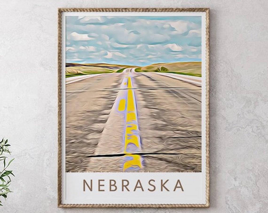 Nebraska Print Nebraska Art Nebraska Wall Art Nebraska Art Print Nebraska Painting Nebraska Travel Nebraska Poster Travel Nebraska - Image 2