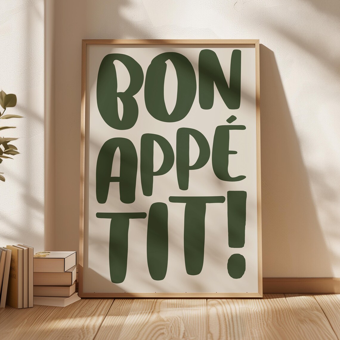 Bon Appetit Typography Kitchen Art Print, Maximalist Decor