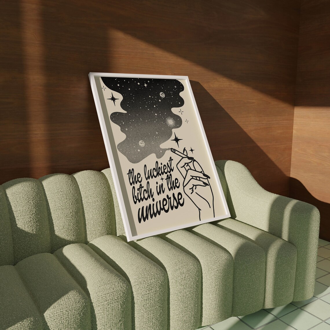 Lucky You Retro Wall Art Print, Funky Decor - Image 2