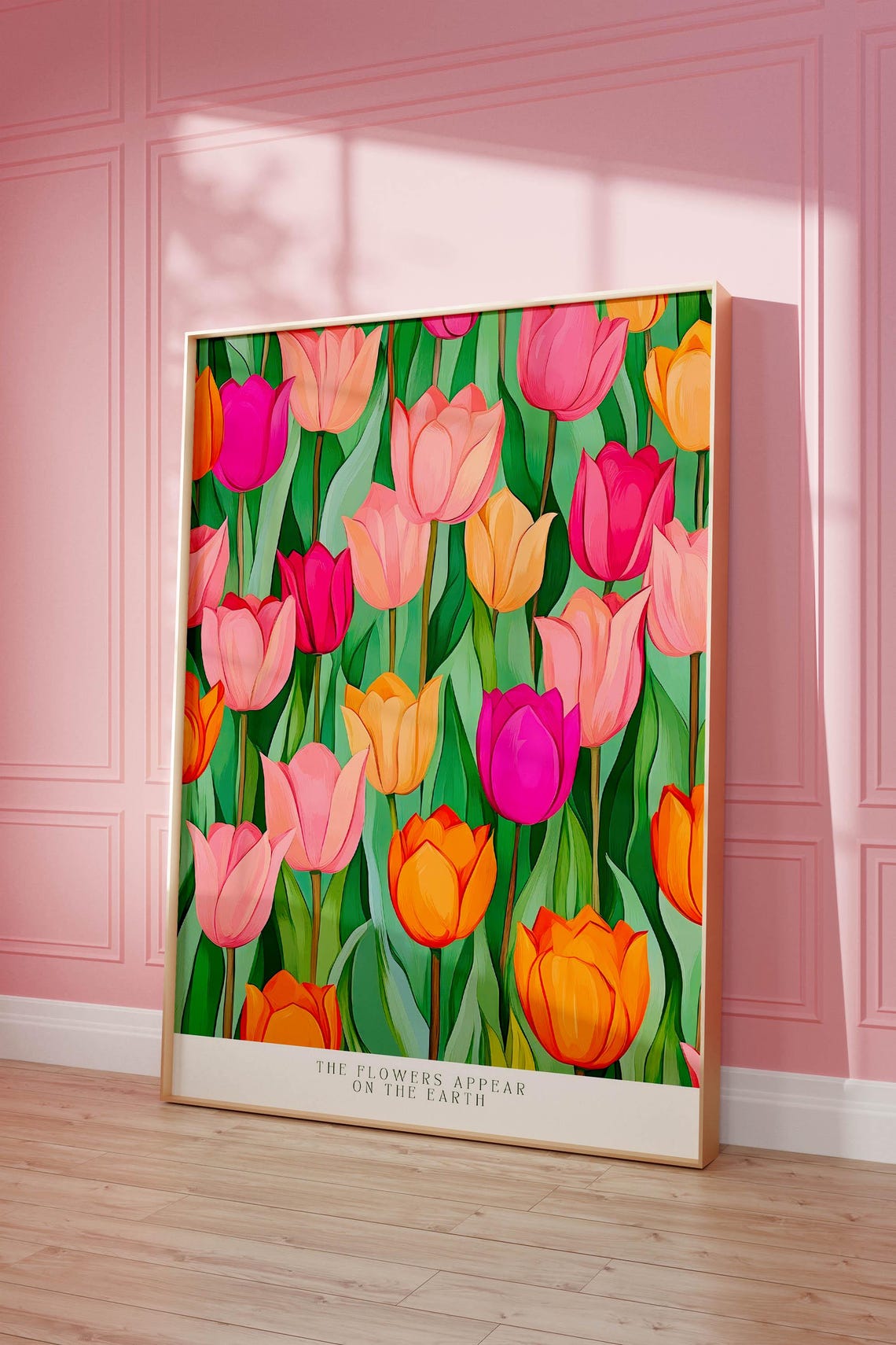 Colorful Tulips Botanical Floral Bible Verse Spring Maximalist Poster - Image 2