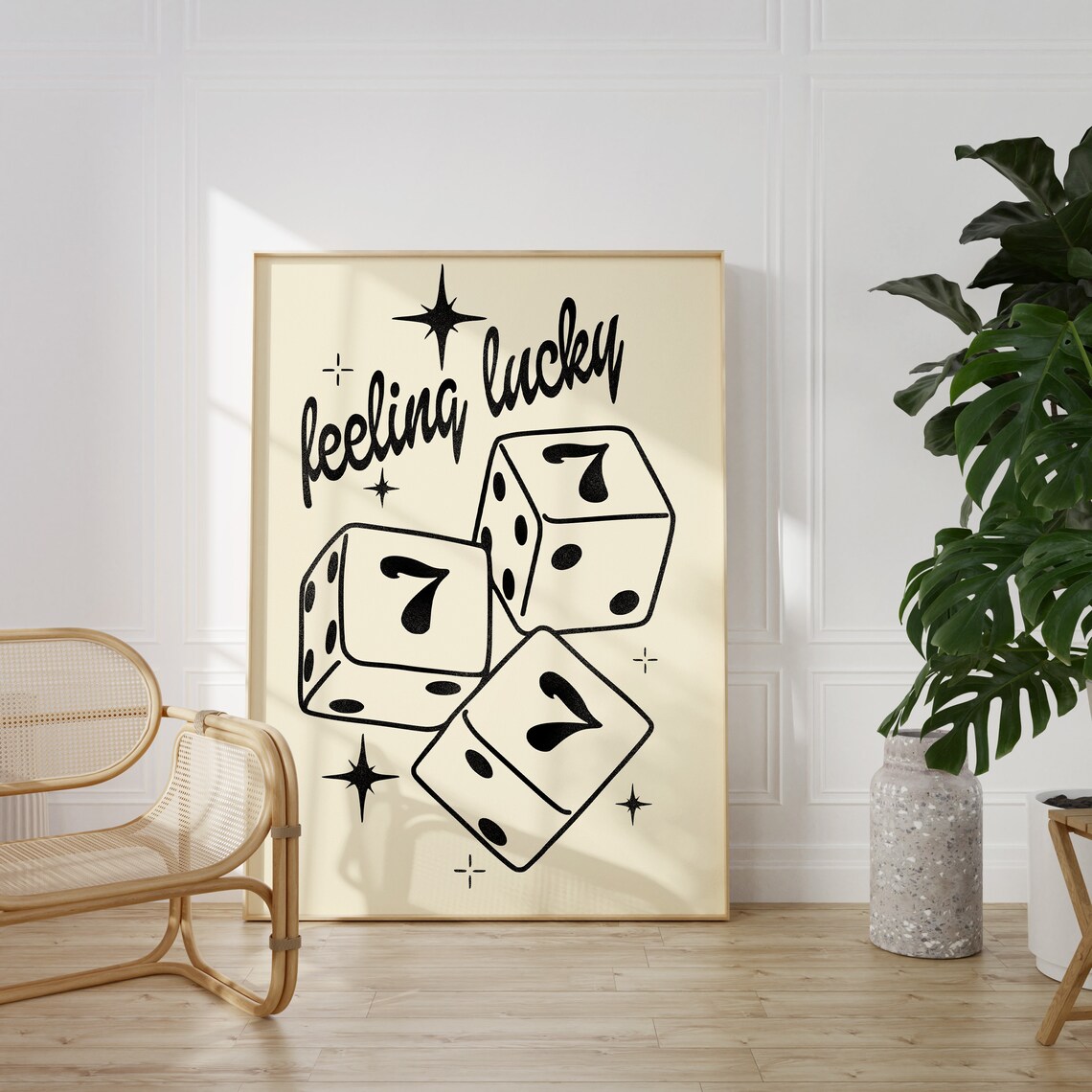 Lucky Seven Dice Lucky You Retro Bar Art Print - Image 3