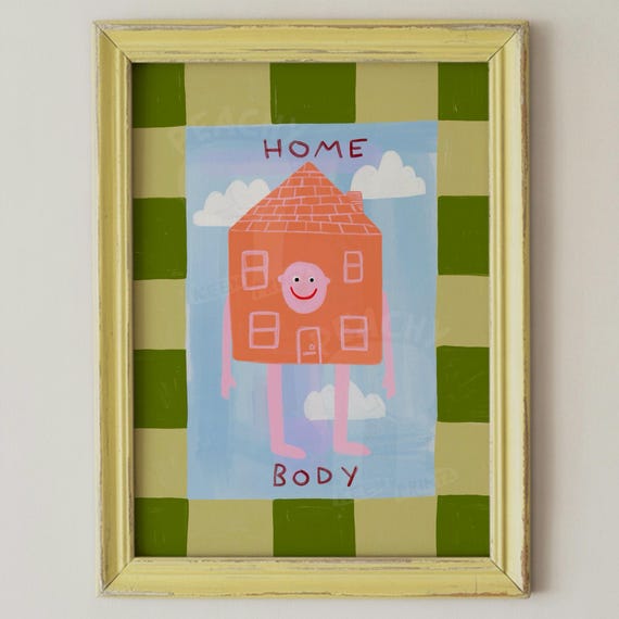 Home Body Print Cottage Core Illustration Fun Family Art Decor Digital Download