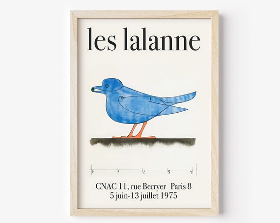 Les Lalanne Blue Bird Print Vintage Exhibiton Print Museum Poster Les Lalanne Bird Art Print Les Lalanne Exhibition Poster Paris