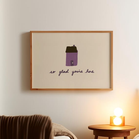 So Glad Youre Here Print Entryway Wall Art Guest Room Decor