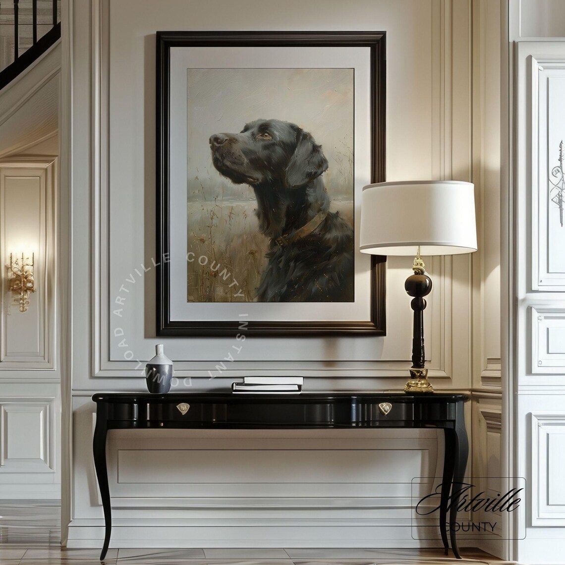 Hunting Dog Oil Painting Farmhouse Decor Poster - Image 3