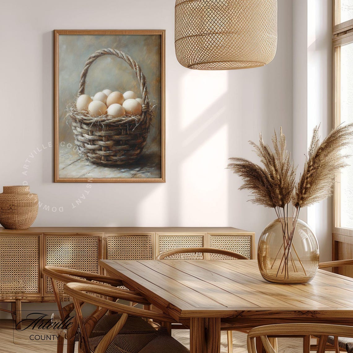 Basket Of Farm Fresh Eggs Rustic Kitchen Still Life Wall Poster - Image 4