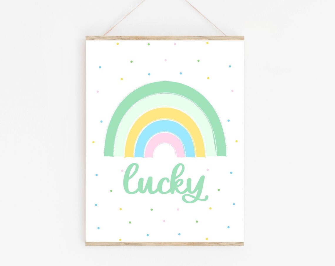 Rainbow St. Patrick's Day Kids Wall Art Print