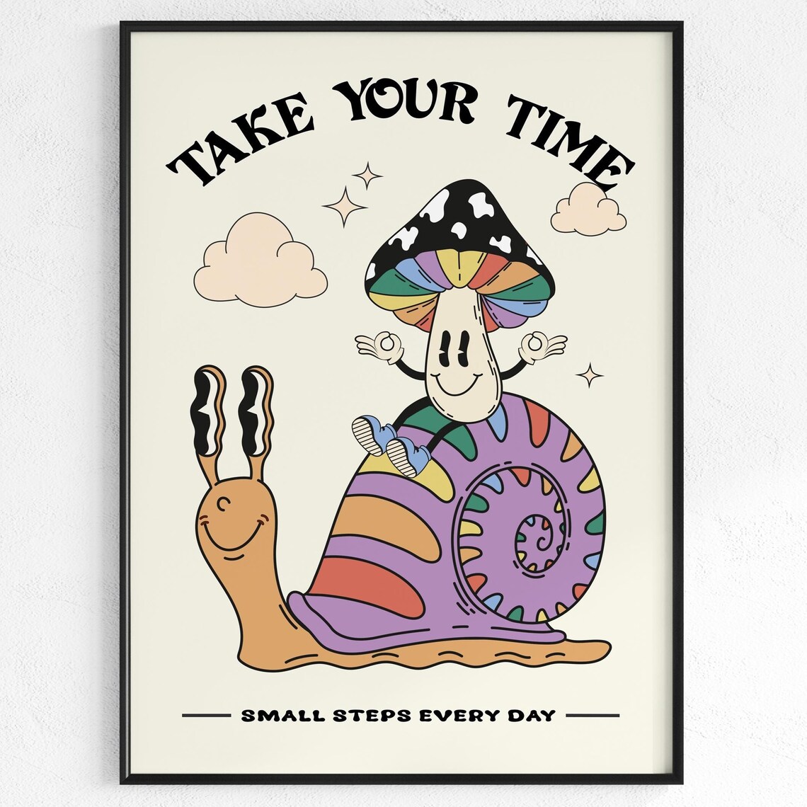 Take Your Time Retro Motivational Quote Poster