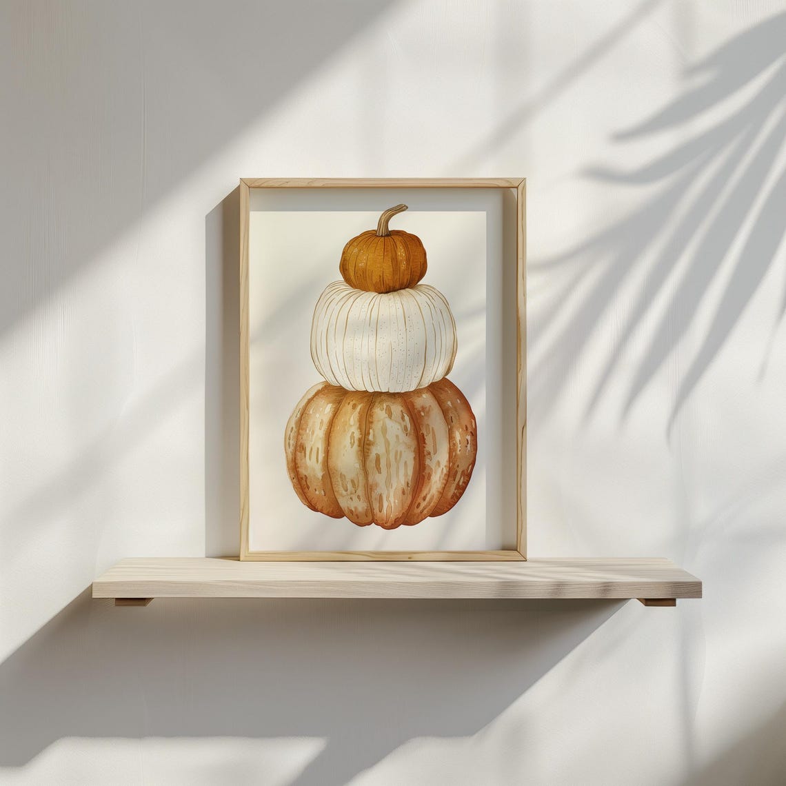 Stacked Pumpkins Watercolor Minimalist Fall Harvest Thanksgiving Print - Image 3
