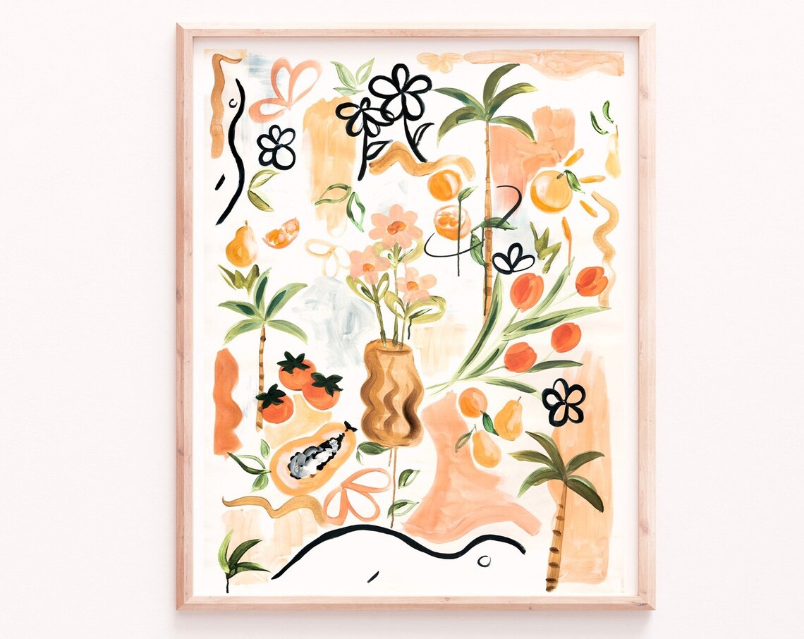 Fruit Of The Sun Art Print, Summer Abstract Painting