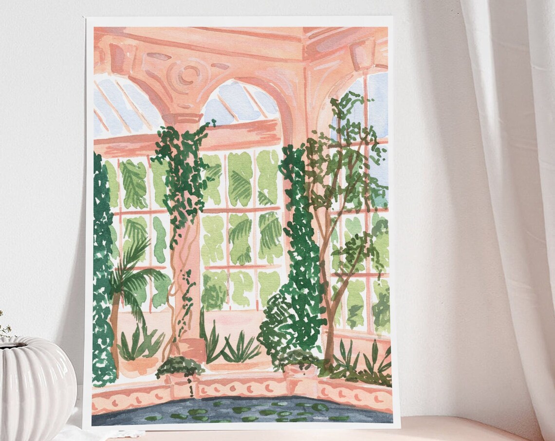 Botanical Garden Art Print, Sabina Fenn Gouache