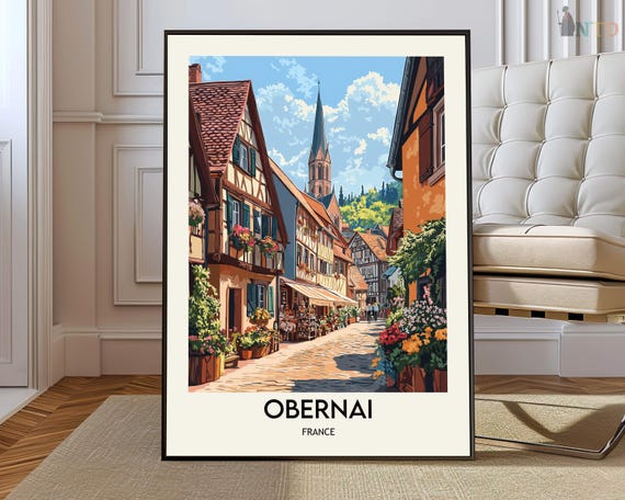 Obernai Poster Wall Art Print Photo Travel City Map