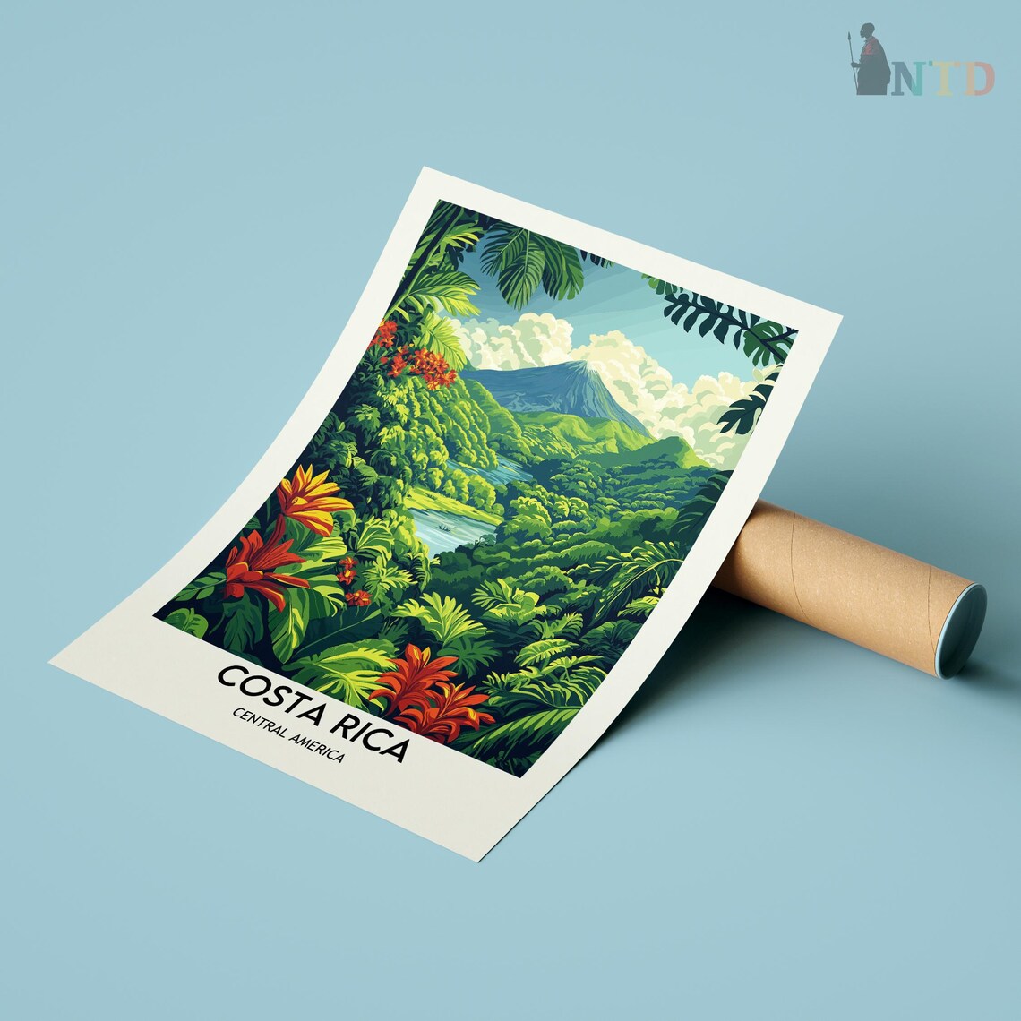 Costa Rica Travel Map Poster Print, Wall Decor - Image 2