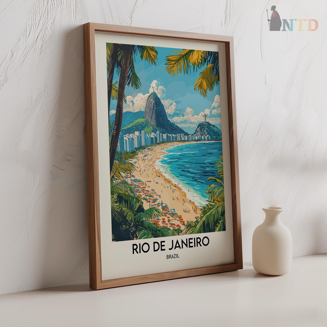 Rio de Janeiro Brazil Sugarloaf Mountain Tropical Beach Scene Poster - Image 2