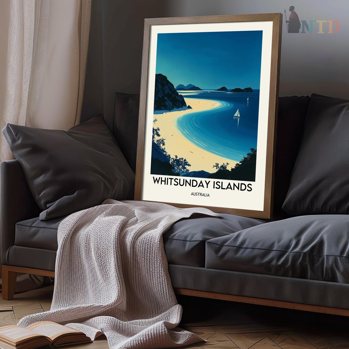 Whitsunday Islands Australia White Sand Bay Vintage Travel Poster - Image 3