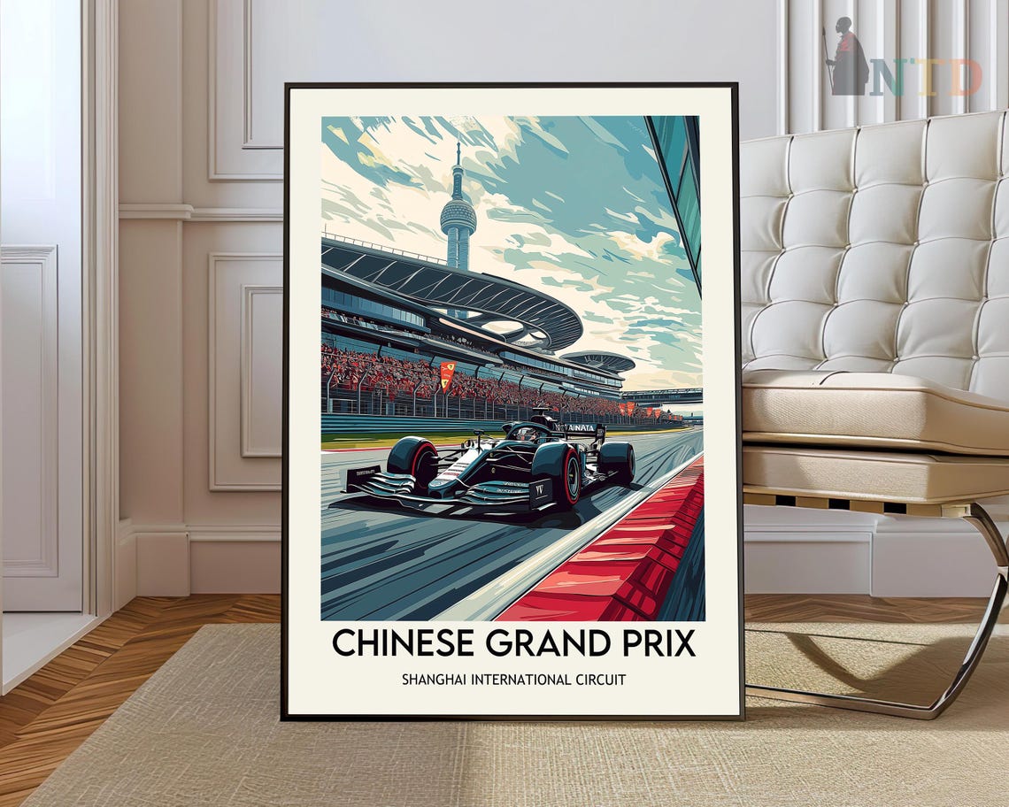 Chinese Grand Prix Shanghai International Circuit Racing Art Poster