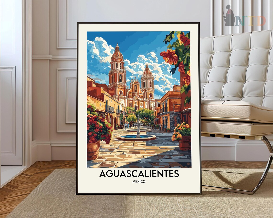 Aguascalientes Travel Poster, Mexico Art Print