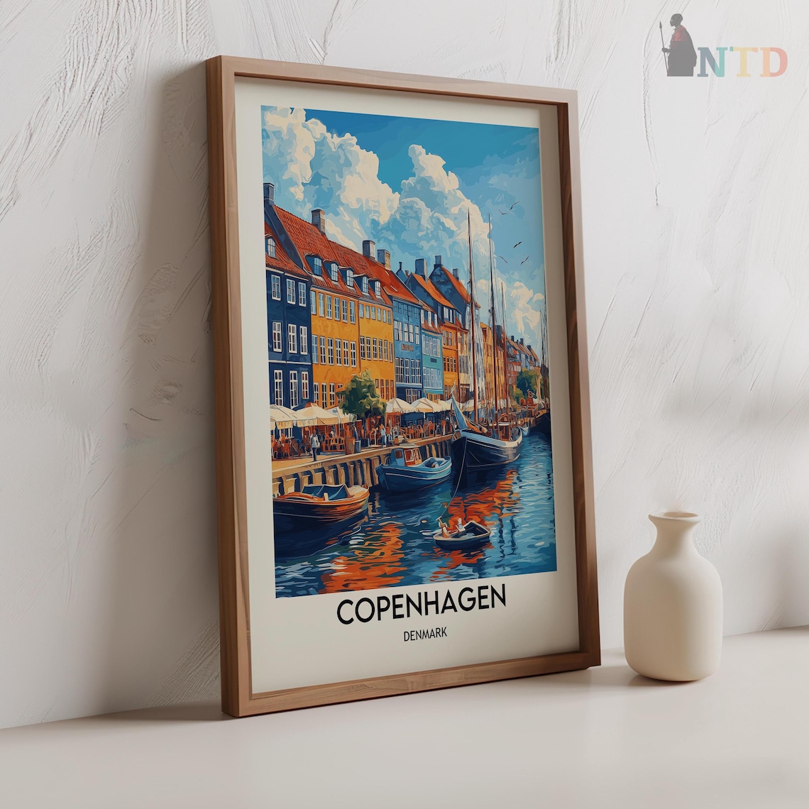 Copenhagen Colorful Nyhavn Harbor Houses and Tall Ships Poster - Image 2