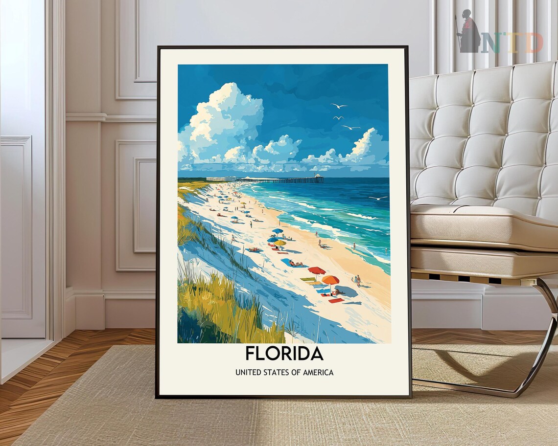 Florida Miami Travel Photo Poster, Wall Art Print