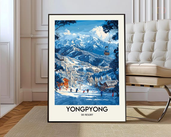 Yongpyong Ski Resort Poster Wall Art Print Southkorea Photo