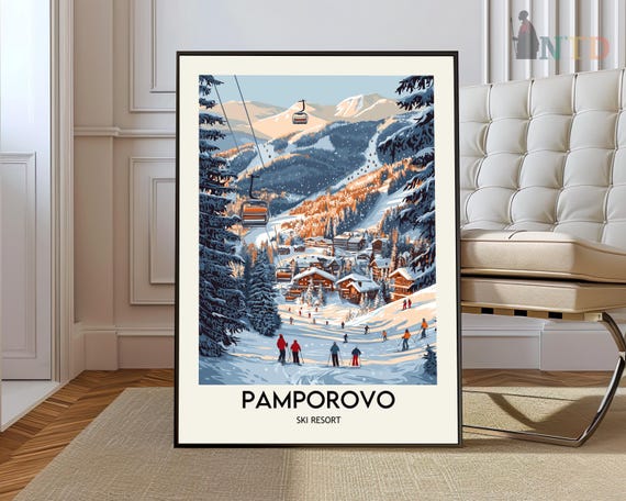 Pamporovo Ski Resort Poster Wall Art Print Photo Bulgaria