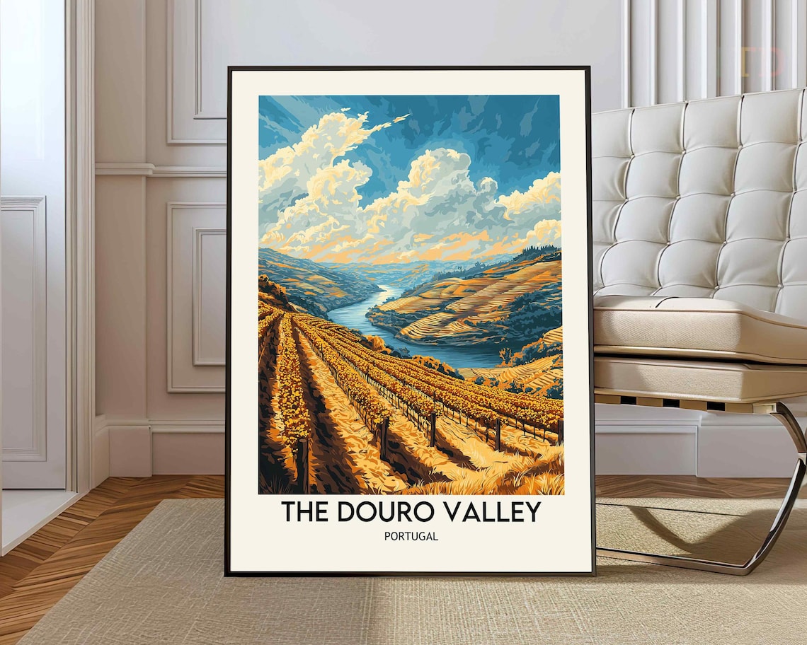 Douro Valley Print Photo Poster Travel Wall Art Map Portugal River