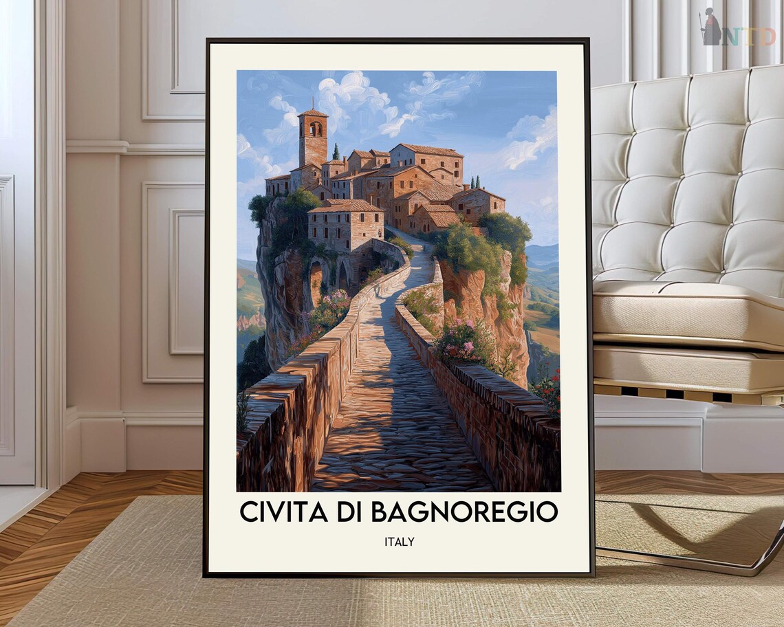 Civita Di Bagnoregio Italy Travel Poster Art Print