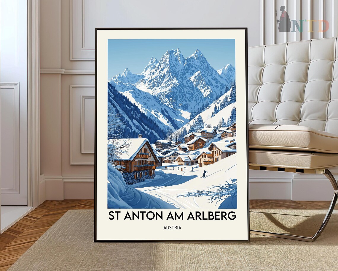 St Anton Travel Poster, Austria Ski Resort