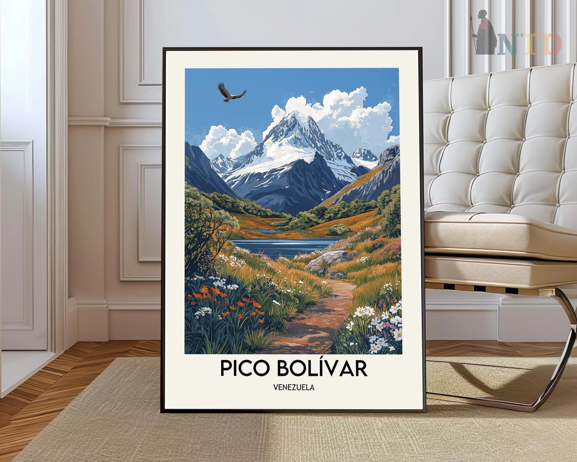 Pico Bolivar Venezuela Snow Capped Mountain Travel Art Print