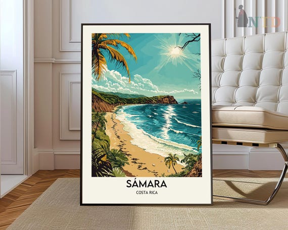 Samara Costa Rica Travel Poster Beach Paradise Art Print