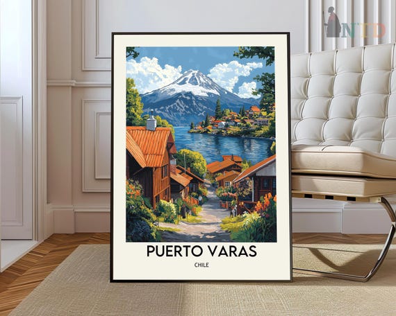 Varas Poster Puerto Wall Art Print Photo Chile Andes Mountains