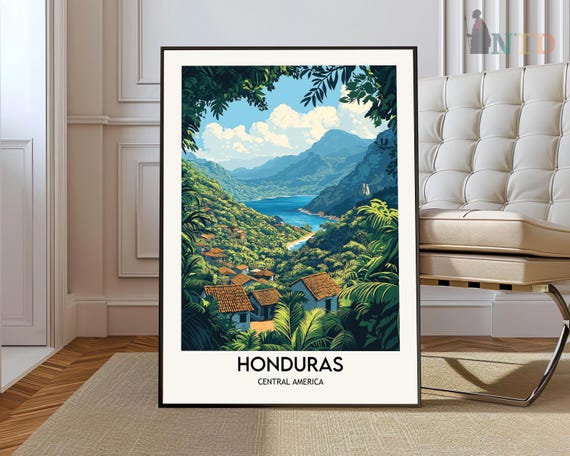 Honduras Print Wall Art Poster Photo Decor Tegucigalpa Roatn Utila Guanaja