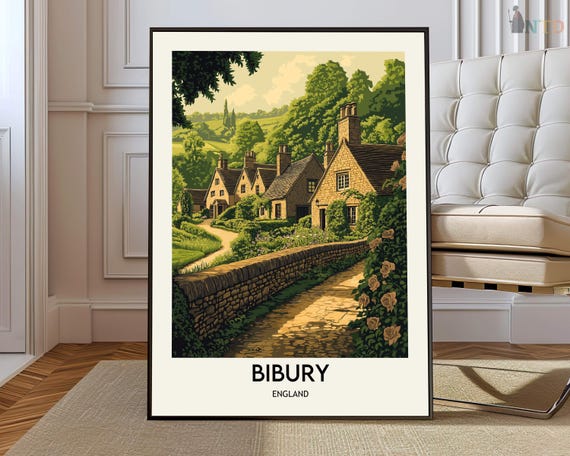 Bibury Poster Wall Art Print Photo Travel City Map Cotswolds England