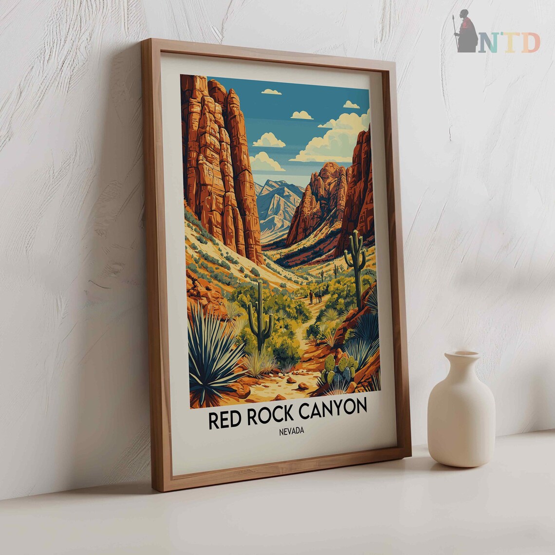 Red Rock Canyon Nevada Travel Poster, Wall Art Print - Image 2