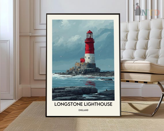 Longstone Lighthouse Poster Wall Art Print Photo Farne Islands