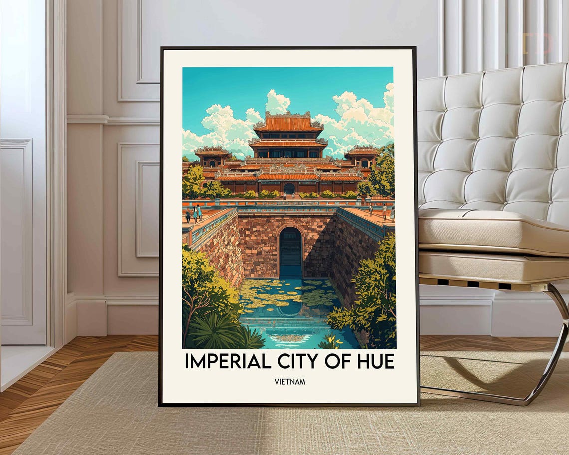 Imperial City of Hue Vietnam Lotus Pond Palace Gate View Poster