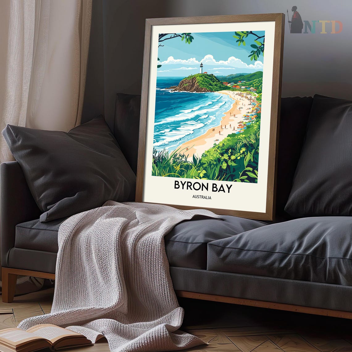 Byron Bay Australia Lighthouse Beach Headland Coast Travel Poster - Image 3